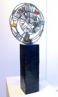 Shakil Ismail, 10 x 10 Inch, Metal & Glass Casting with Semi Precious Stone, Calligraphy Paintings, AC-SKL-027